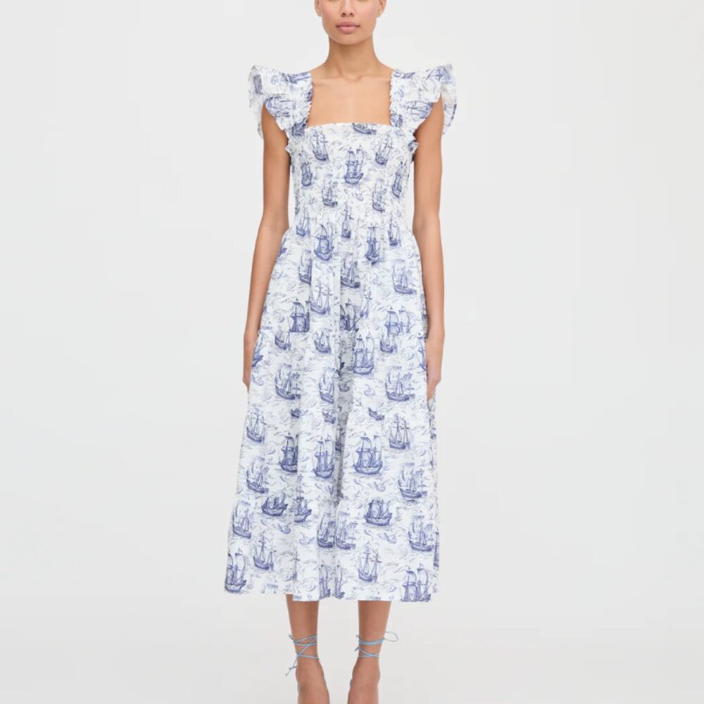 The Ellie Nap Dress - Navy Mariner's Toile - Size Small (runs big)